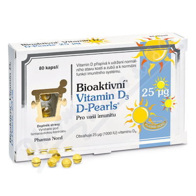 Bioaktivní Vitamin D3 D-Pearls 25mcg cps.80