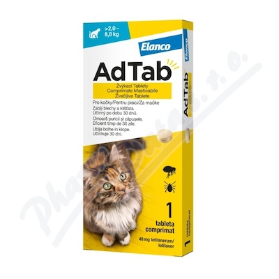 AdTab 48mg žvýkací tablety pro kočky >2-8kg 1ks