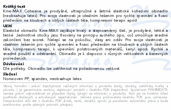 Kine-MAX Cohesive elast.samofix. 2.5cmx4.5m tělové