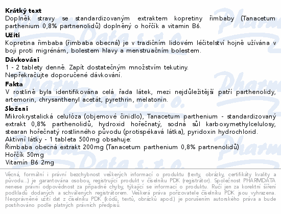 Imbio Kopretina řimbaba+vit.B6 a hořčík tbl.40