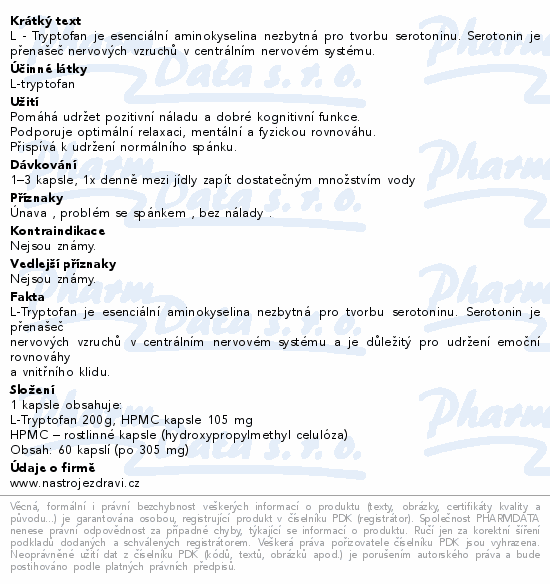 L-Tryptofan Extra cps.60