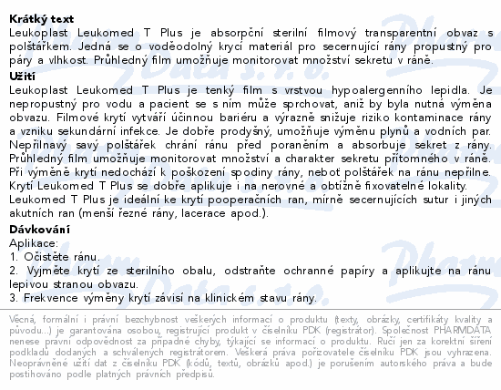 Leukoplast Leukomed T Plus film.krytí 5x7.2cm 5ks