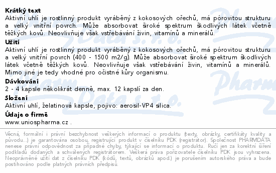 Uniospharma Aktivní uhlí 210mg tbl.90