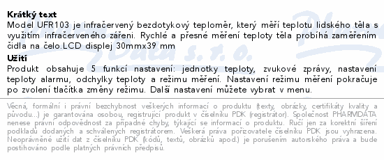 SimplyMed Infračervený bezdotykový teploměr UFR103