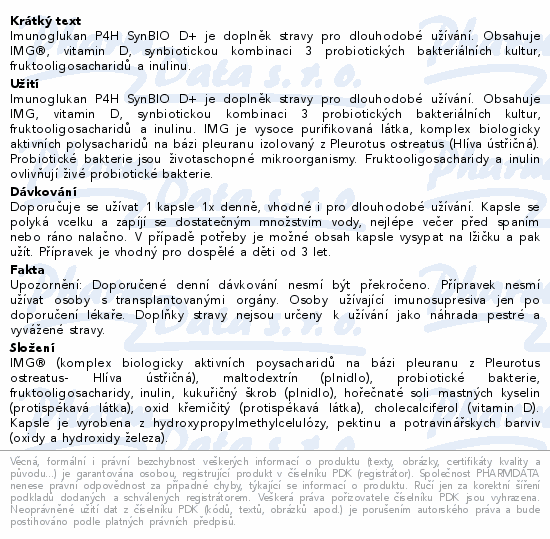 Imunoglukan P4H SynBIO D+ cps.30