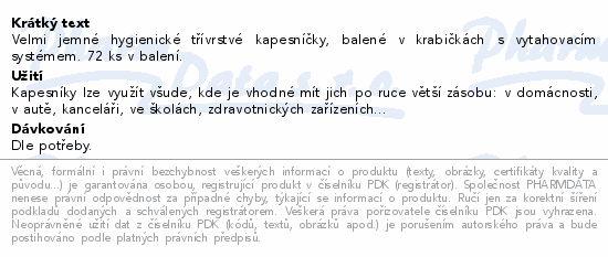 Royale Papírové kapesníky 3vrstvé 72ks mix barev