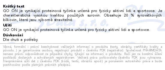 GO ON Proteinová tyčinka CRISP pistác.&cookies 45g