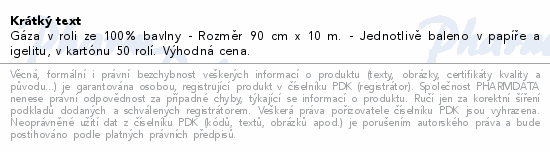 Gáza hydrofilní role 90cmx10m