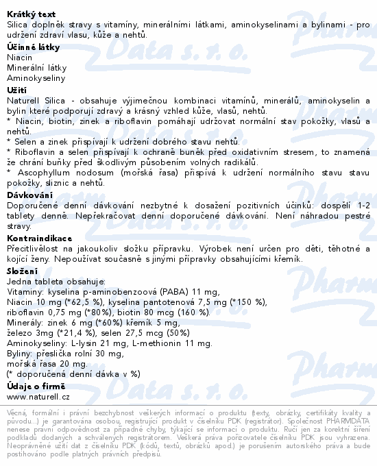 Silica tbl.100 Naturell