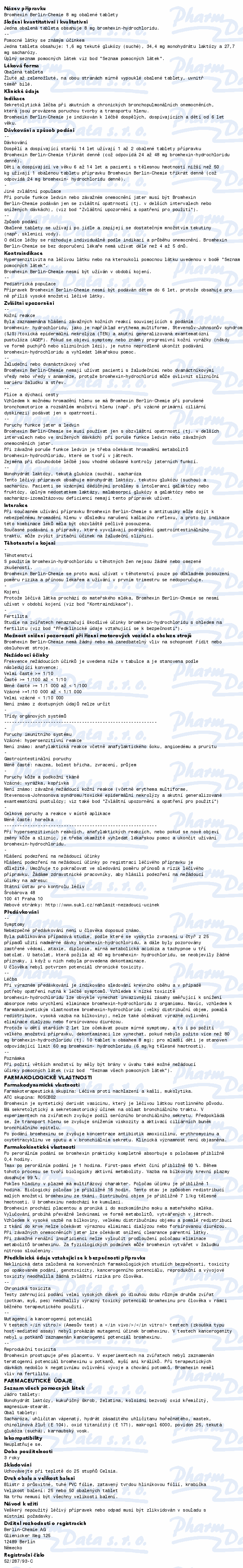 Bromhexin Berlin-Chemie 8mg tbl.obd.25